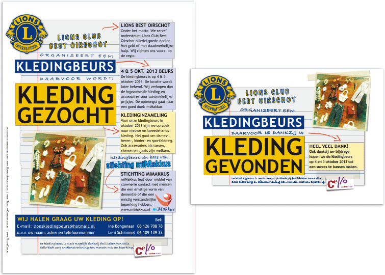flyer: Lions Best Oirschot, Kledingbeurs